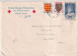 1954 - CROIX-ROUGE FRANCAISE En ALLEMAGNE - ENVELOPPE POSTE AUX ARMEES Du SP 50134 (AFFR. !!) => RABAT (MAROC) - Croix Rouge