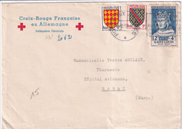 1954 - CROIX-ROUGE FRANCAISE En ALLEMAGNE - ENVELOPPE POSTE AUX ARMEES Du SP 50134 (AFFR. !!) => RABAT (MAROC) - Rode Kruis