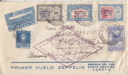 Lettre 1° Vol Europe-Amérique Par Zeppelin Obl. Aeropostal B.A. Le 21 Mai 1930 Pour Karlsruhe, TàD Fridrichshafen - Covers & Documents
