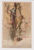 Circa 1900 Vintage Litho Postcard CPA Climbing Mountaineering Rope Mountain Climbing (37721) - Klimmen