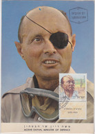 MOSHE DAYAN, MINISTER OF DEFENCE, CM, MAXICARD, CARTES MAXIMUM, OBLIT FDC, 1988, ISRAEL - Cartoline Maximum