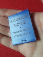 CAJA DE CERILLAS BOÎTE D'ALLUMETTES MATCHBOX USA RANDOLPH HOUSE RH SYRACUSE NEW NUEVA YORK MOTEL HOTEL LUXURY SIRACUSA.. - Boites D'allumettes