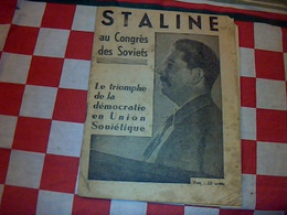 Vieux Papier Livret Urss Propagande Rapport Du Camarade Staline Au Congres  Des Soviets Année ?? - Autres