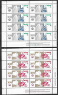 Canada 1976 Olympic Sites $1 & $2 Panes Of 8 # 687-688 MNH Lower Right Imprint - Hojas Completas