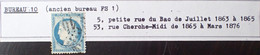 TC87/44 - CERES N°60C  ★ ETOILE N°10 De PARIS - 1871-1875 Ceres