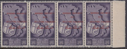 Corpo Polacco Striscia Di 4 80 C. Violetto Sass. 22 MNH** Var. Sovrastampati - 1946-47 Période Corpo Polacco