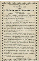 ZULTE / NAZARETH - Lodewijk VAN DER BAUWHEDE - Echtg. Nathalie STEENLANDT - °1834 En +1899 - Devotieprenten