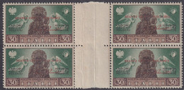 Corpo Polacco 30 C. Verde E Bruno In Quartina Sass. 19 MNH** - 1946-47 Corpo Polacco