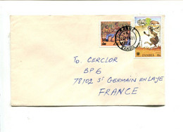 ZAMBI 1981 - Affranchissement Sur Lettre - Eléphant  Lièvre Hippopotame / Danse - Zambia (1965-...)