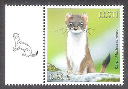 Estonian Fauna – The Stoat Estonia 2021 MNH Stamp  Mi 1020 - Estonia