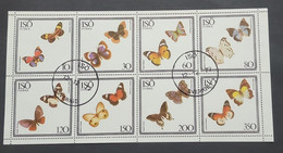 SP) 1977 SWEDEN, CINDERELLAS, TRIP OF 8 BUTTERFLIES, MNH - Altri & Non Classificati