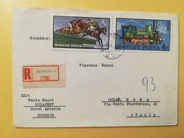 1972 BUSTA COVER RACCOMANDATA REGISTERED UNGHERIA MAGYAR POSTA HUNGARY BOLLO LOCOMOTIVE OBLITERE' MISKOLC - Covers & Documents