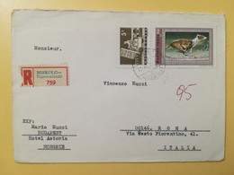 1972 BUSTA COVER RACCOMANDATA REGISTERED UNGHERIA MAGYAR POSTA HUNGARY BOLLO CANI DOGS OBLITERE' MISKOLC - Storia Postale