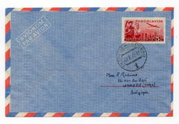 1949. YUGOSLAVIA,AIRMAIL COVER TO BELGIUM,TPO 1 SKOPJE - BEOGRAD - Luchtpost