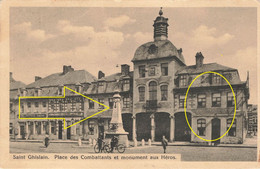SAINT GHISLAIN - Place Des Combattants Et Monument Aux Héros - Carte Circulé En 1927 - Saint-Ghislain