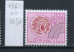 France - Frankreich Préoblitéré 1975 Y&T N°PREO136 - Michel N°V1907 *** - 70c Monnaie Gauloise - 1964-1988