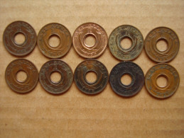 BRITISH EAST AFRICA  KUT ONE CENT COINS BRONZE Of 1956 - TEN All The SAME USED (KN) Mint Mark.. - Colonia Británica