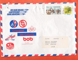 Calgary 88 Enveloppe Envoyée à M. Raymond Fellay  Magasins De Sport à Verbier, Médaille Argent JO Cortina D'Ampezzo. - Inverno1988: Calgary