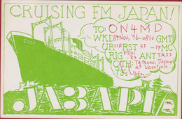 QSL Card Amateur Radio Tatsuno Japan Zone Japon Nippon 1976 Funkkarte Timbre Stamp QSL Bureau Tokyo Vessel Ocean Liner - Radio Amatoriale