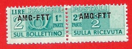 1949-53 (13) Francobolli Per Pacchi Postali Sovrastampati Su Una Riga Lire 2 - Nuovo MNH - Colis Postaux/concession