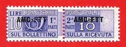 1949-53 (18) Francobolli Per Pacchi Postali Sovrastampati Su Una Riga Lire 10 - Nuovo MNH - Paquetes Postales/consigna