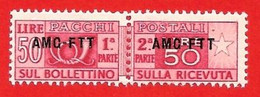 1949-53 (21) Francobolli Per Pacchi Postali Sovrastampati Su Una Riga Lire 50 - Nuovo MNH - Paketmarken/Konzessionen