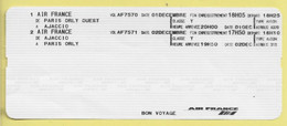 AIR FRANCE PARIS ORLY- AJACCIO CORSE. - Billetes