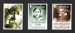 GIBRALTAR 2020 - Neufs ** / MNH - Célébrités - Série Complète 3 Valeurs - Gibraltar