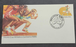 P) 1985 AUSTRALIA, WORLD CUP ATHLETICS, POSTAL STATIONERY, CANBERRA, MELBOURNE CANCELLATION, MNH - Autres & Non Classés