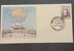 P) 1986 AUSTRALIA, CHARLES DARWIN VISIT ANNIVERSARY, POSTAL STATIONERY, MELBOURNE CANCELLATION, MNH - Altri & Non Classificati