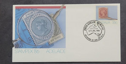 P) 1986 AUSTRALIA, STAMPEX ADELAIDE, 33C, POSTAL STATIONERY, MELBOURNE CANCELLATION, MNH - Otros & Sin Clasificación