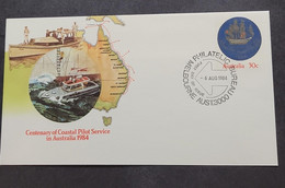 P) 1984 AUSTRALIA, CENTENARY COASTAL PILOT SERVICE, POSTAL STATIONERY, MAP, SHIPS, MNH - Altri & Non Classificati