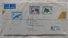 1987 Tristan Da Cunha Rockhopper Penguins On REGISTERED Airmail Cover To Australia - Tristan Da Cunha