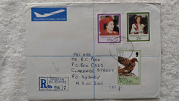 1988 Tristan Da Cunha 40th Wedding Anniversary & 10p Tristan Thrush Bird On REGISTERED Airmail Cover To Australia - Tristan Da Cunha