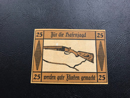 Notgeld - Billet Necéssité Allemagne - 25 Pfennig - Suhl (fusil De Chasse) 1922 - Sin Clasificación