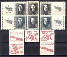 **/* Tchécoslovaquie 1947 Mi 518-20+Zf (Yv 446-8+vignettes), (MH), Trace De Charniere Propre - Collezioni & Lotti