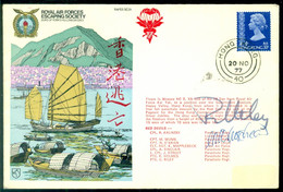 Hong Kong 1977 Special Signed Cover Royal Air Force Escaping Society With Description Inside Cover - Lettres & Documents