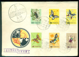 Taiwan (Formosa) 1958 FDC Butterflies Scott # 1183-1188 - FDC