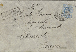 1910- Enveloppe Affr. T P Anglais 2 1/2 Pence Oblit. CABO VERDE + PAQUEBOT Encadré - Cape Verde