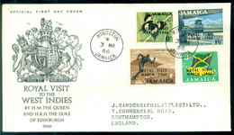 Jamaica 1966 FDC Royal Visit To The West Indies H.M. The Queen And H.R.H. The Duke Of Edinburgh Open Cover - Jamaica (1962-...)