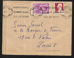 Monaco Lettre 14 11 1949 Pour PARIS - Cartas & Documentos