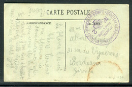 Cachet De L'Hôpital Auxiliaire N° 2 Du Havre Sur Carte Postale Pour Bordeaux - Réf J 17 - Guerre De 1914-18