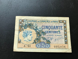 Bon De 50 Centimes  - 1920 - Chambre De Commerce De PARIS - Chambre De Commerce