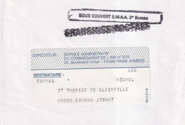 ENVELOPPE FRANCHISE Du COMMISSARIAT DE L'AIR "SOUS COUVERT EMAA 2° BUREAU" ! => STE THERESE DE BLAINVILLE (CANADA) !! - Military Postmarks From 1900 (out Of Wars Periods)