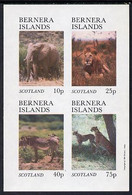 Bernera 1981 Animals (Elephant, Lion. Zebra) Imperf Set Of 4 Values (imprint In Outer Margin) MNH - Local Issues