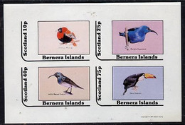 Bernera 1981 Birds #06 (Bishop, Sunbird, Sugarbird & Toucan) Imperf  Set Of 4 Values (10p To 75p) MNH - Local Issues