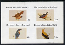 Bernera 1981 Birds #07 (Kingfisher, Nuthatch, Etc) Imperf  Set Of 4 Values (10p To 75p) MNH - Local Issues