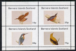 Bernera 1981 Birds #07 (Kingfisher, Nuthatch, Etc) Perf  Set Of 4 Values (10p To 75p) MNH - Local Issues