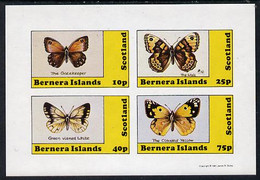 Bernera 1981 Butterflies (Gatekeeper, Clouded Yellow Etc) Imperf  Set Of 4 Values (10p To 75p) MNH - Local Issues