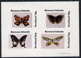 Bernera 1981 Butterflies Imperf  Set Of 4 Values (10p To 75p) MNH - Local Issues